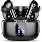 Wireless Earbuds, Bluetooth 5.4 Headphones with Noise Cancelling Mic, LED Display, IP7 Waterproof, Clear Calls, for Phones/Sports/Laptop, Black