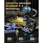 Wireless Earbuds, Bluetooth 5.4 Headphones Sport, Over Ear Buds With ENC Noise Cancelling Mic, 48H, Wireless Earphone With Earhooks, Stereo Deep Bass, IP7 Waterproof ear bud for Workout Running, Black