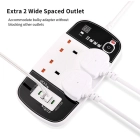 Power Extension Cord with Adjustable Timer &ndash; 4 Outlet Plug Extension Board, 2 USB & 2 C-Type Port - Heavy Duty Extension Power Strip with 3M Cable for Home, Kitchen & Office (White)