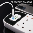 Power Extension Cord with Adjustable Timer &ndash; 4 Outlet Plug Extension Board, 2 USB & 2 C-Type Port - Heavy Duty Extension Power Strip with 3M Cable for Home, Kitchen & Office (White)