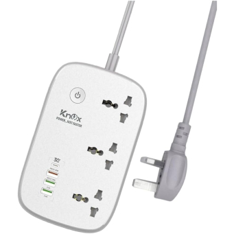 Knox WiFi Smart Power Strip, Surge Protector Extension Cord with Alexa & Google Assistant, 3 Universal Outlets,30W USB-C PD Fast Charging, 4 USB-A Ports, 2M Cable, Anti-Flammable Multi-Plug Socket