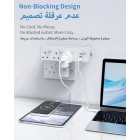 Plug Adapter, Extension Plug with 3 USB, 3 Way Electrical Outlet Extender with 180 Degree Rotation Button, Wall socket Extender Individual Switches, UK Built-in Surge Protector