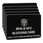 SaiTech IT 5 Pack RFID Blocking Card for Credit Debit ID Card, Black | Slim Anti-Theft Contactless NFC RFID Blocker Protector, Easily Fit into Wallet and Purse, for Men & Women