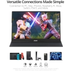 MNN Portable Monitor 15.6inch FHD 1080P 60Hz USB C HDMI Gaming Ultra-Slim IPS Display w/Smart Cover & Speakers,HDR Plug&Play, External Monitor for Laptop PC Phone Mac (15.6'' 1080P)