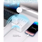 Surge Protector Power Strip - HANYCONY 8 Outlets 4 USB (2 USB C) Charging Ports, Multi Plug Outlet Extender, 5Ft Braided Extension Cord, Flat Plug Wall Mount Desk Charging Station for Home Office ETL
