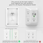 Wall Charger, Surge Protector, QINLIANF 5 Outlet Extender with 4 USB Charging Ports, 3-Sided 1680J Power Strip Multi Plug Adapter Spaced for Home Travel Office