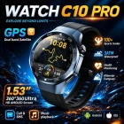 2026 New GPS Outdoors Sports Smart Watch Men 3ATM Waterproof Compass Heart Rate 1.53" HD AMOELD Screen Bluetooth Call Smartwatch