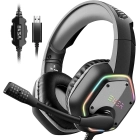 EKSA USB Gaming Headset for PC - Computer Headphones with 7.1 Surround Sound Stereo Noise Canceling Mic/Microphone RGB Light - Gaming Headphones for PS4/PS5 Console Laptop, Wired