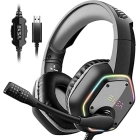 EKSA USB Gaming Headset for PC - Computer Headphones with 7.1 Surround Sound Stereo Noise Canceling Mic/Microphone RGB Light - Gaming Headphones for PS4/PS5 Console Laptop, Wired