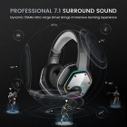 EKSA USB Gaming Headset for PC - Computer Headphones with 7.1 Surround Sound Stereo Noise Canceling Mic/Microphone RGB Light - Gaming Headphones for PS4/PS5 Console Laptop, Wired