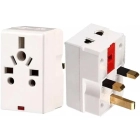 Melfi 03 Way Adapter with Square-Pin, Universal Socket with Light and 13A Fuse - 3 Pin Plug Adapter 1PCS. (PACK OF 2)