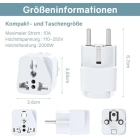 5-Pack Travel Power Adapter &ndash; Universal UK to EU Plug Adapter, Type E/F Socket with Fuse,USA to Europe Converter for Norway, Spain, Greece, Russia, Iceland, Korea,Portable Travel Charger